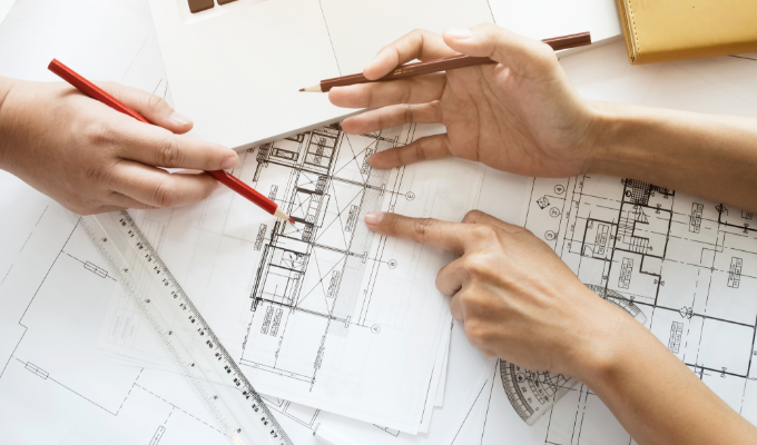 設計図　手元　写真