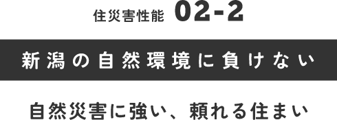 住災害性能　新潟の自然環境に負けない