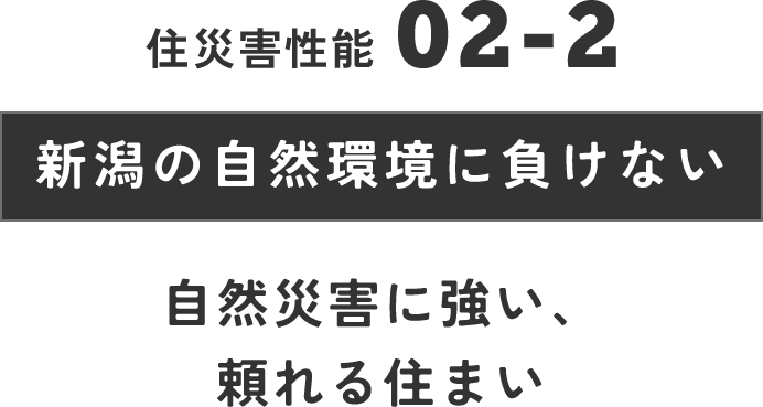 住災害性能　新潟の自然環境に負けない