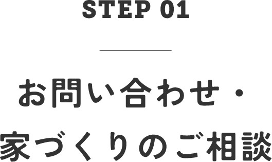 STEP01　お問い合わせ・家づくりのご相談