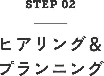 STEP02　ヒアリング＆プランニング
