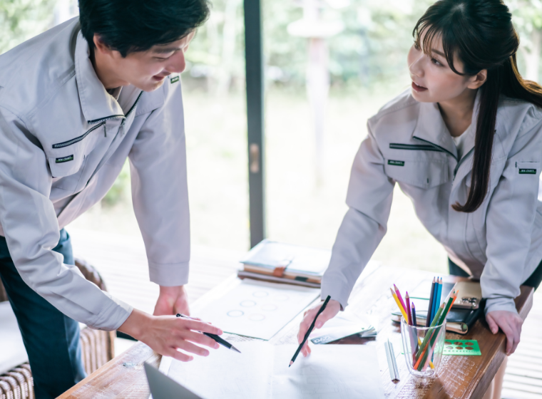 社内打ち合わせ風景　写真